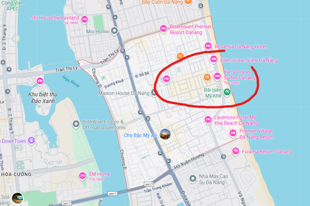 Location of Settles Keep on map in Da Nang.